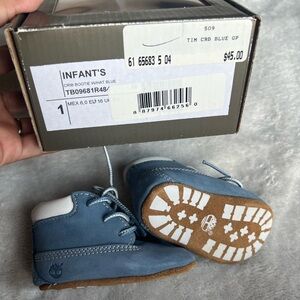 Timberland Baby Crib Booties - Blue and White
